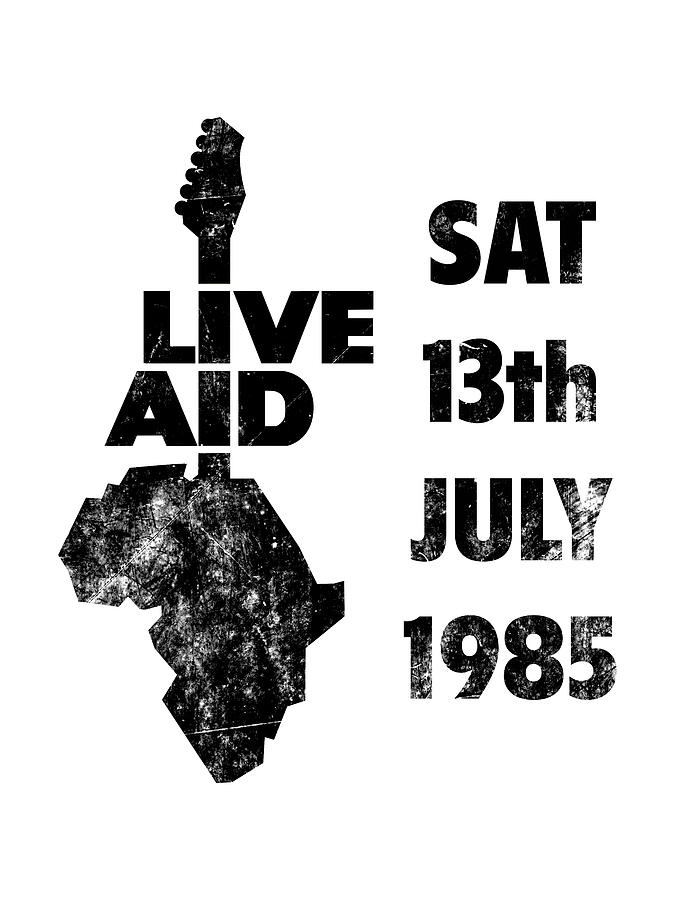 Live Aid 1985 black Digital Art by Andrea Gatti