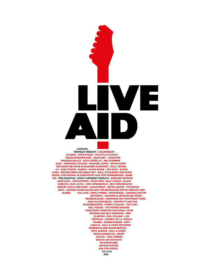 Paul Mccartney Digital Art - Live Aid 1985 black list by Andrea Gatti