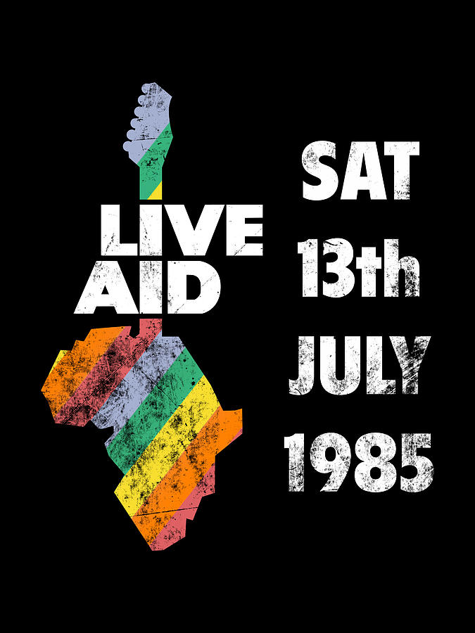 Live Aid 1985 white and colors Digital Art by Andrea Gatti