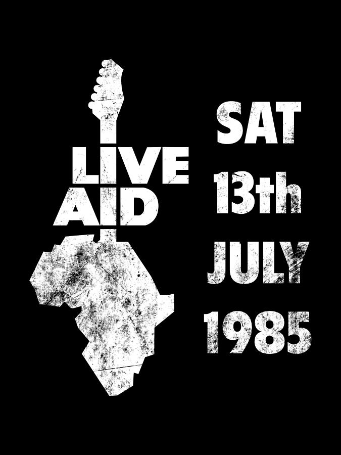 Paul Mccartney Digital Art - Live Aid 1985 white by Andrea Gatti