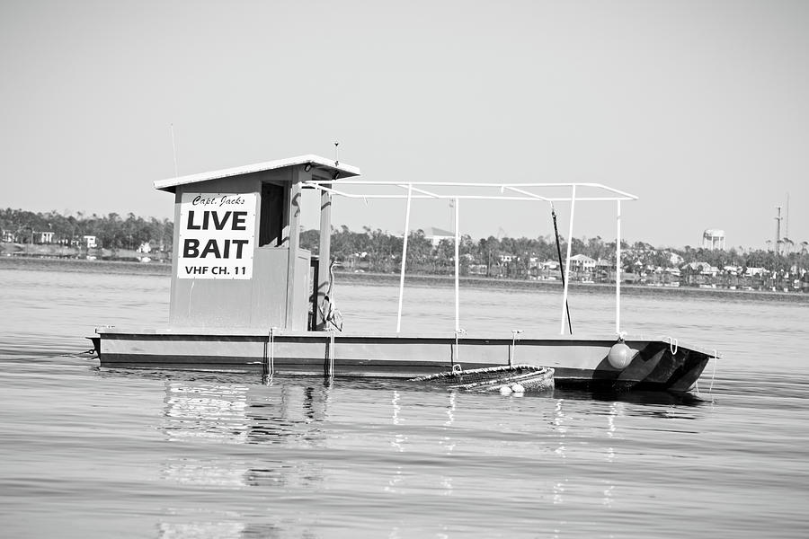 Live Bait Boat In Bw Photograph