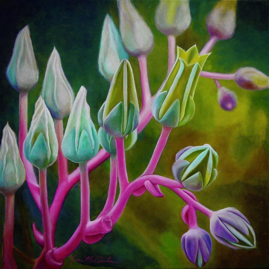 California Wildflowers Painting - Live Forever- oil painting by Kim McClinton