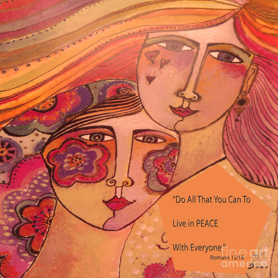 Live in PEACE Mixed Media by Beverly Guilliams