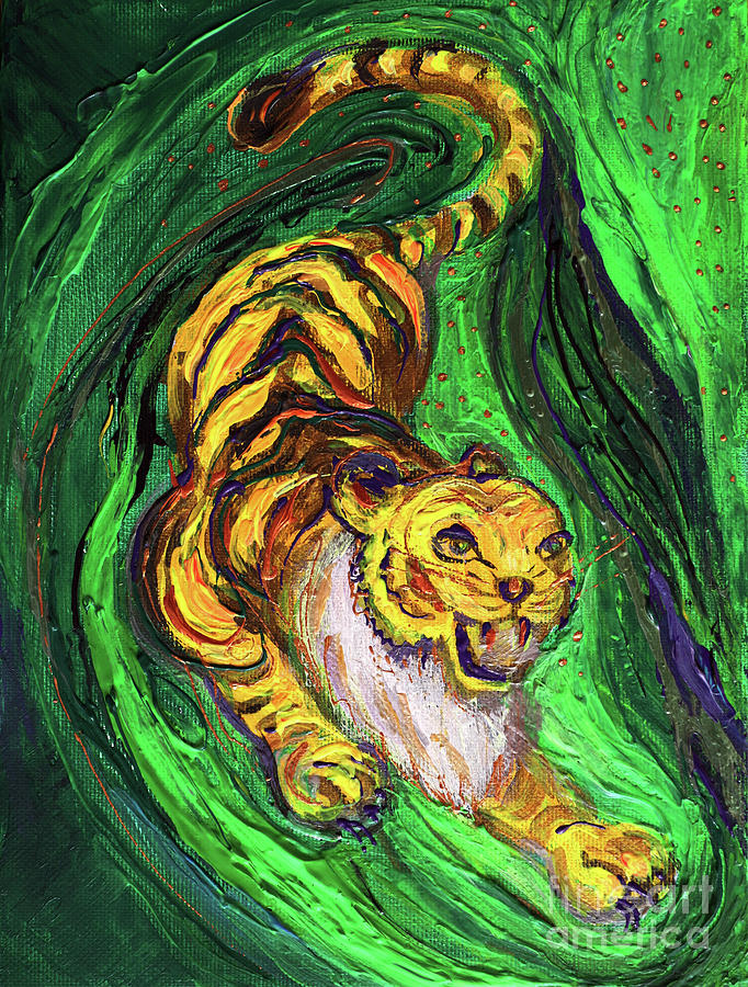 Live Totem #9. The Tiger Painting by Elena Kotliarker