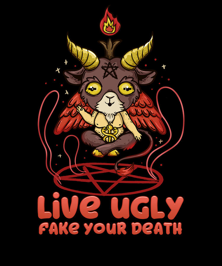 Live Ugly Fake Your Death Cute Anime Baphomet Digital Art by Bi Nutz ...
