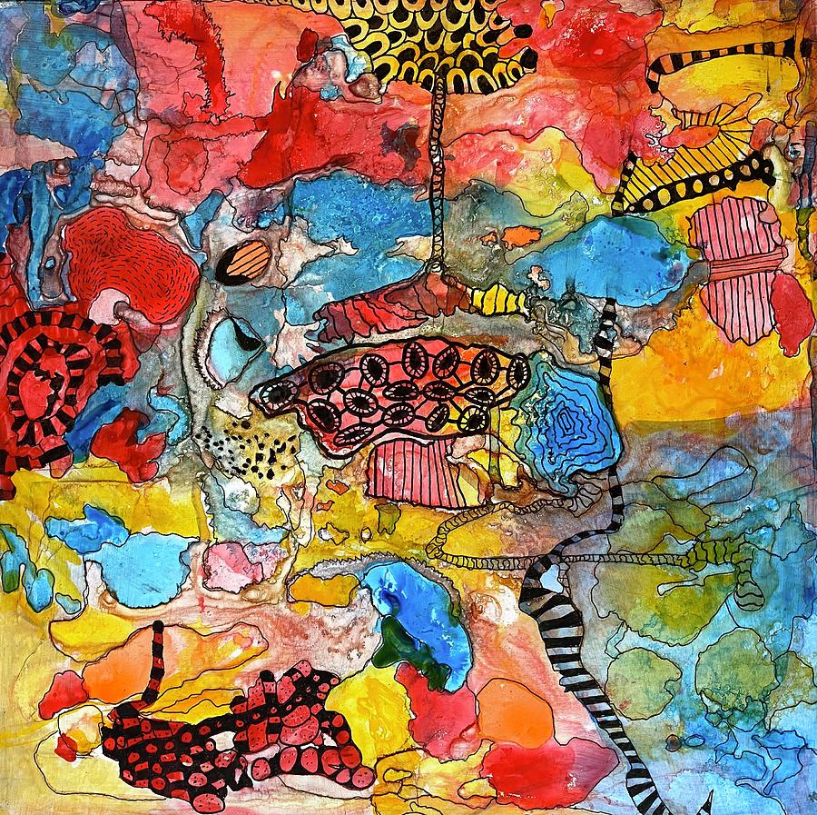 Lively Abstract Painting by Regina Westmoreland