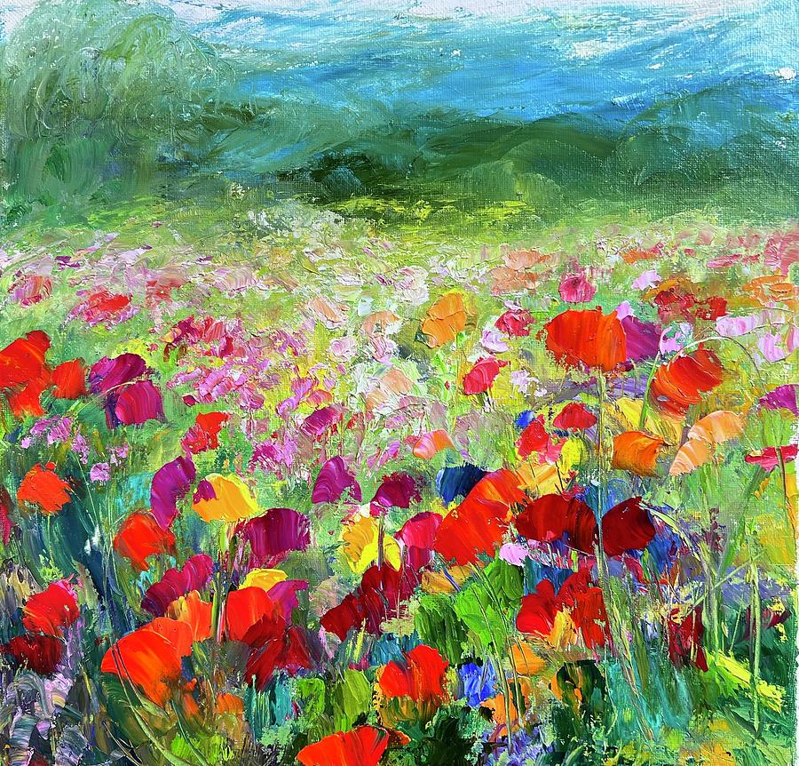 Lively Poppies Painting by Maria-Victoria Checa