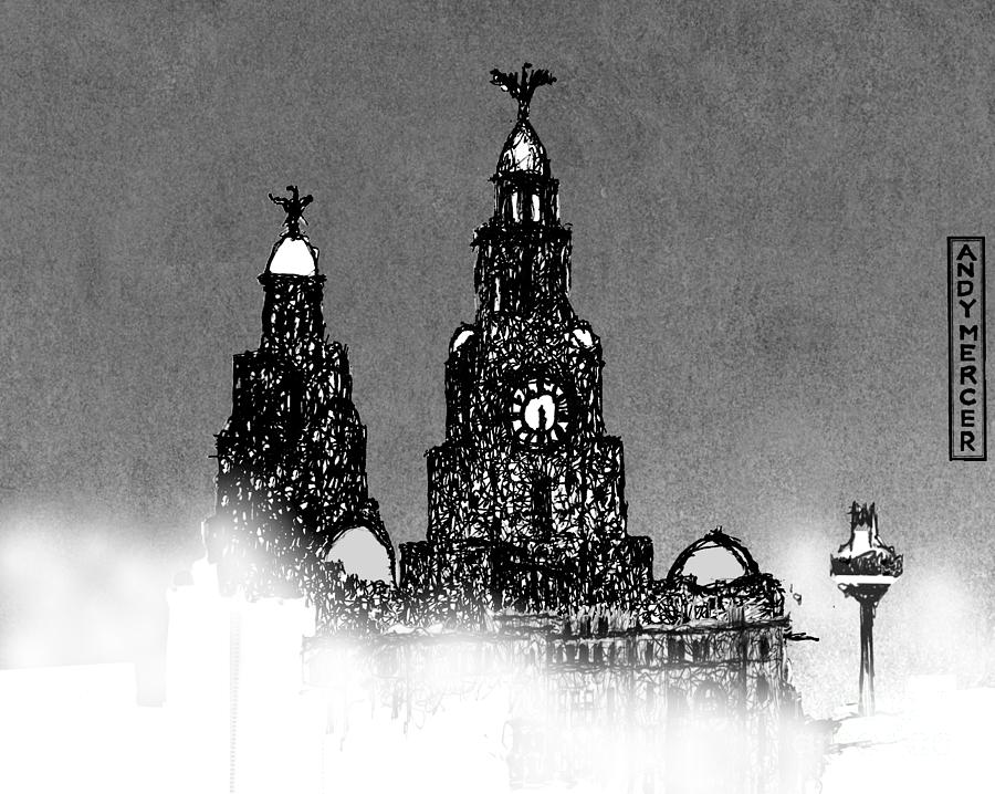 Liver Building  Drawing by Andy Mercer