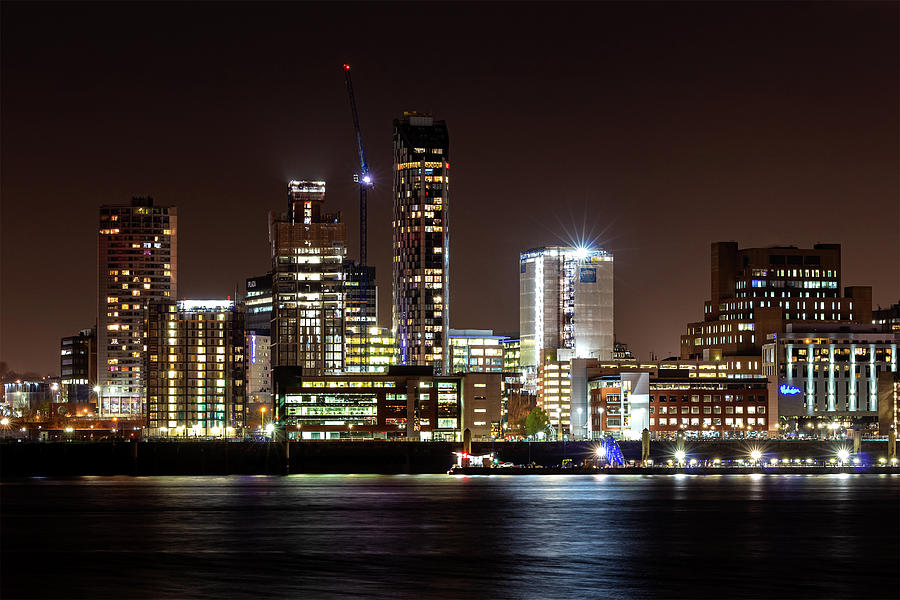 Liverpool city skyline at night Photograph by Philip Brookes | Pixels