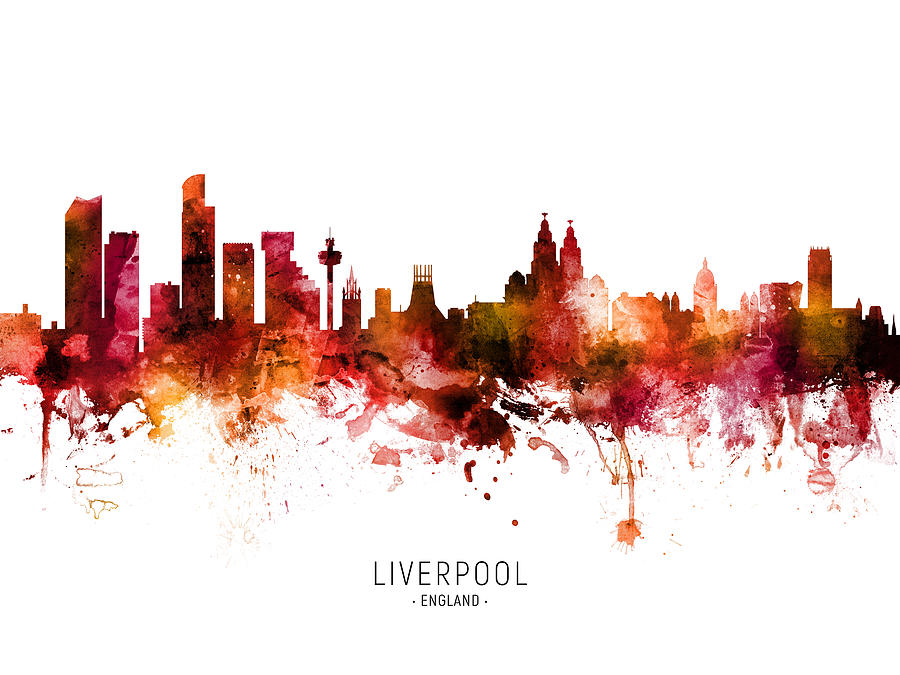 Liverpool England Skyline #35 Digital Art by Michael Tompsett