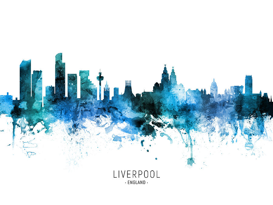 Liverpool England Skyline #76 Digital Art by Michael Tompsett