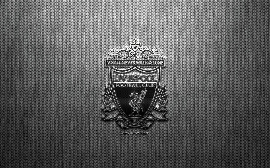 Liverpool FC English football club steel logo emblem gray metal ...