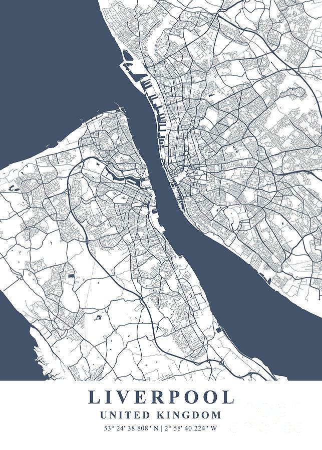 Liverpool - United Kingdom Ash Plane Map Photograph by Tien Stencil ...