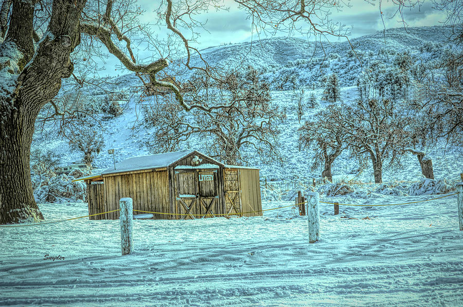 Livery In The Snow Tehachapi California Photograph by Barbara Snyder