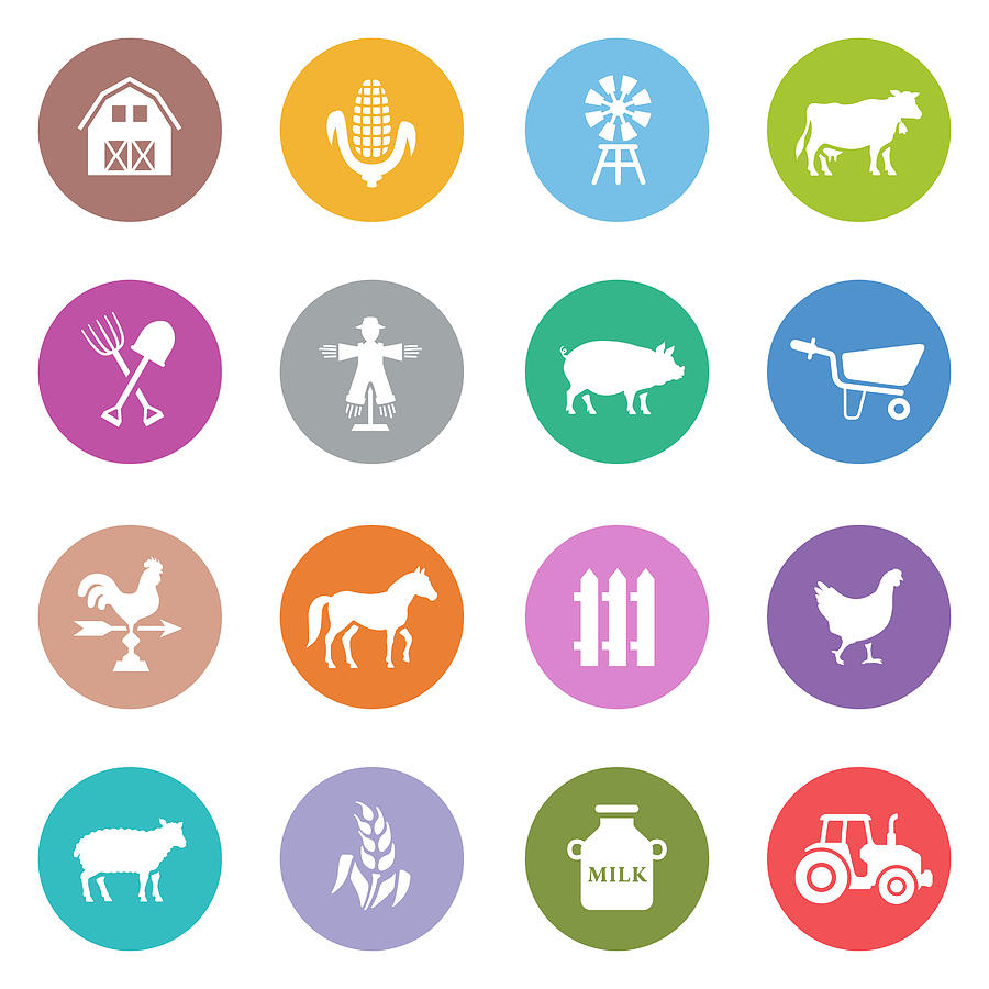 Livestock Icons Drawing by AlonzoDesign