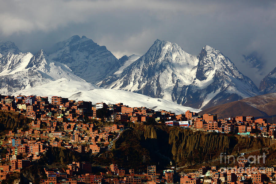 Living beneath the Andes Mountains La Paz Bolivia Photograph by James Brunker