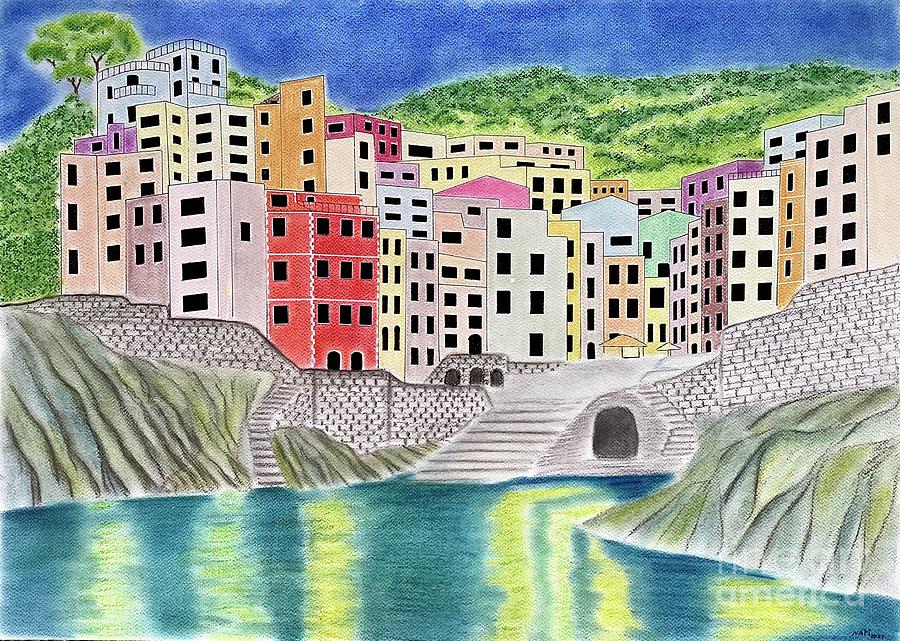 Living by the water Pastel by Natalia Wallwork