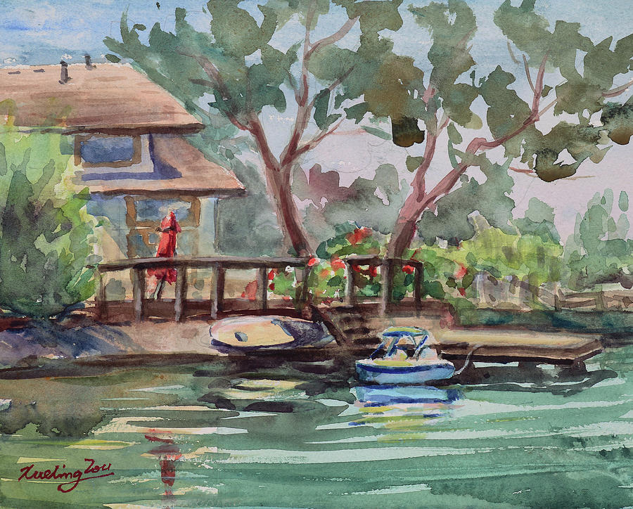 Living by the Water Painting by Xueling Zou