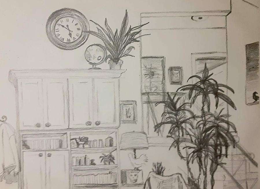 Living Room Drawing by Violet Jaffe