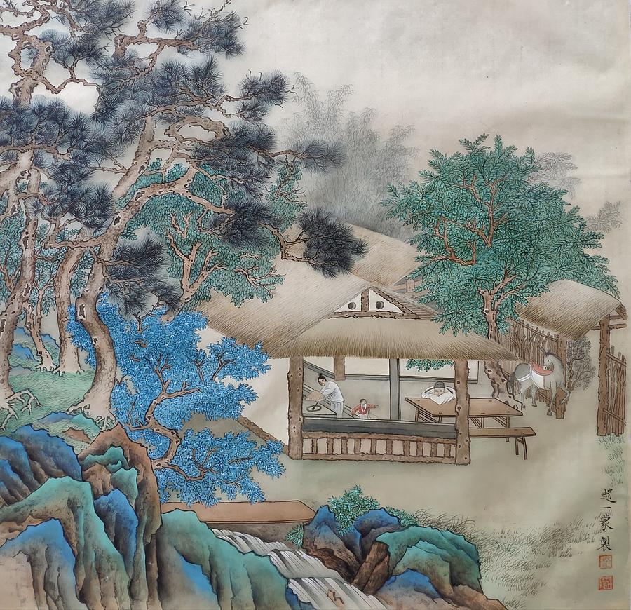 Living temporarily in the wind and cloud Painting by Yimeng Zhao