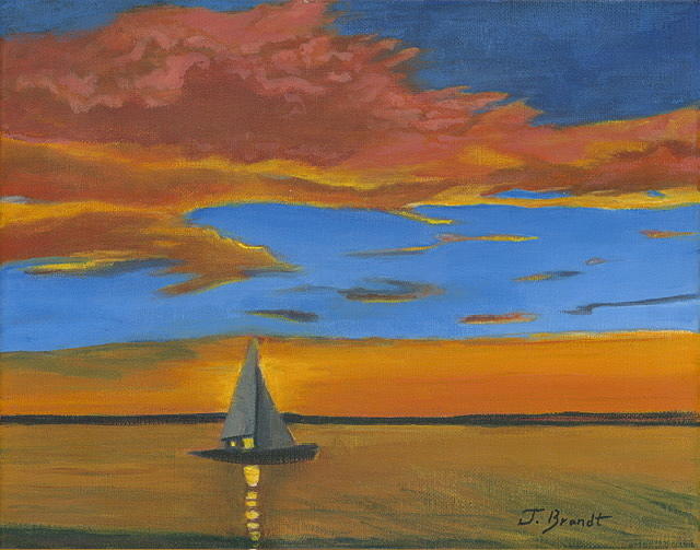 Sunset Painting - Living the Dream by Jeanie Brandt