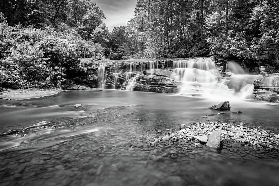 Living Waters waterfall BW Photograph by Alexey Stiop