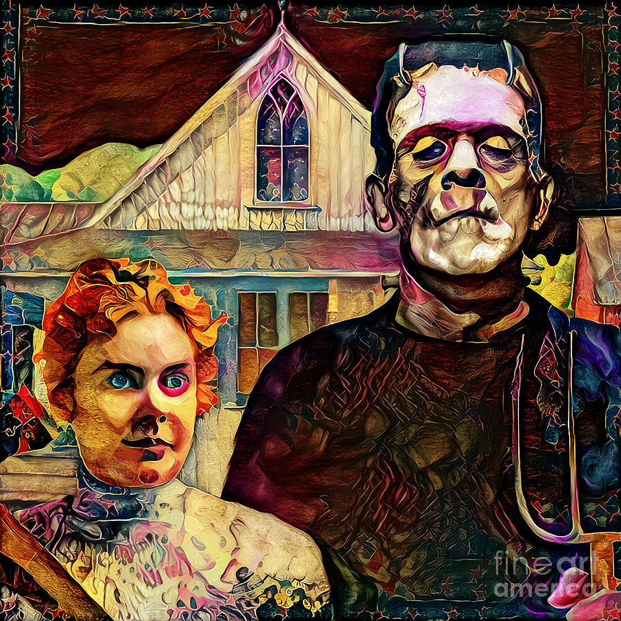Liz and Frank American Gothic Circus Freak Show 20210922 Photograph by Wingsdomain Art and Photography