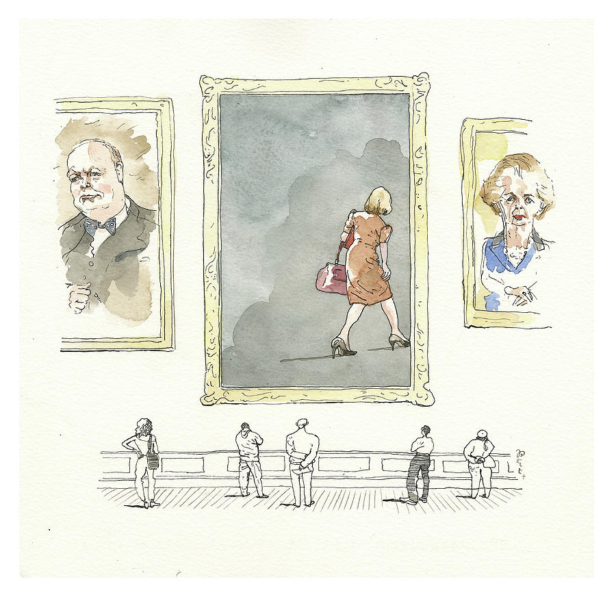 Liz Trusss Official Portrait Goes Up Painting by Barry Blitt