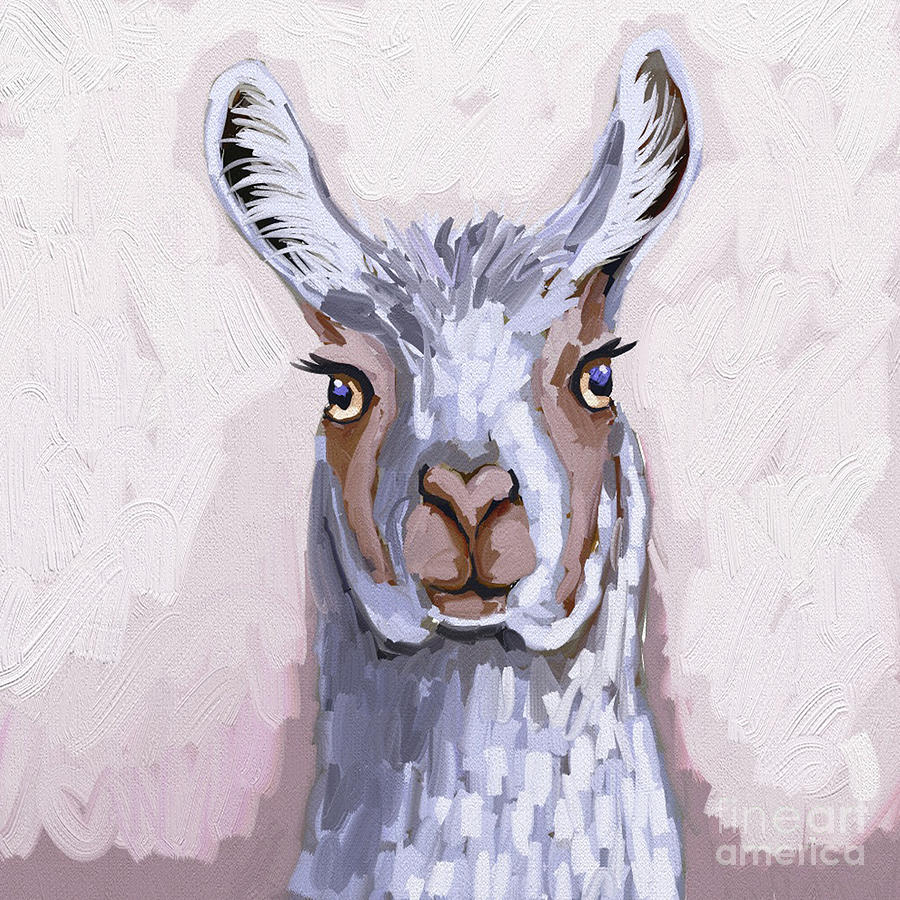 Llama Dear Painting by Lucia Stewart