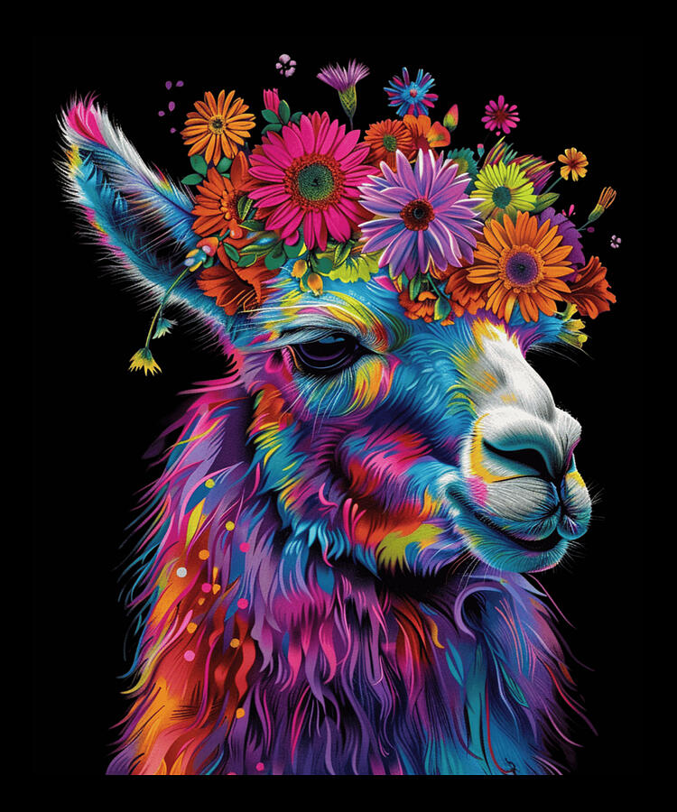 Animal Digital Art - Llama Fun Facts by Robertz-schuler