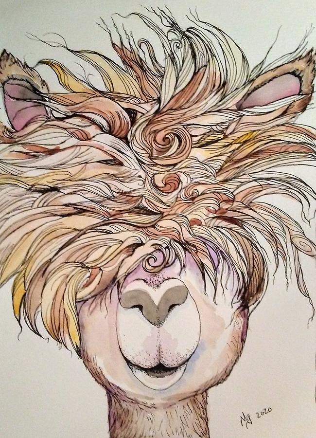 Llama Painting by Mindy Gibbs