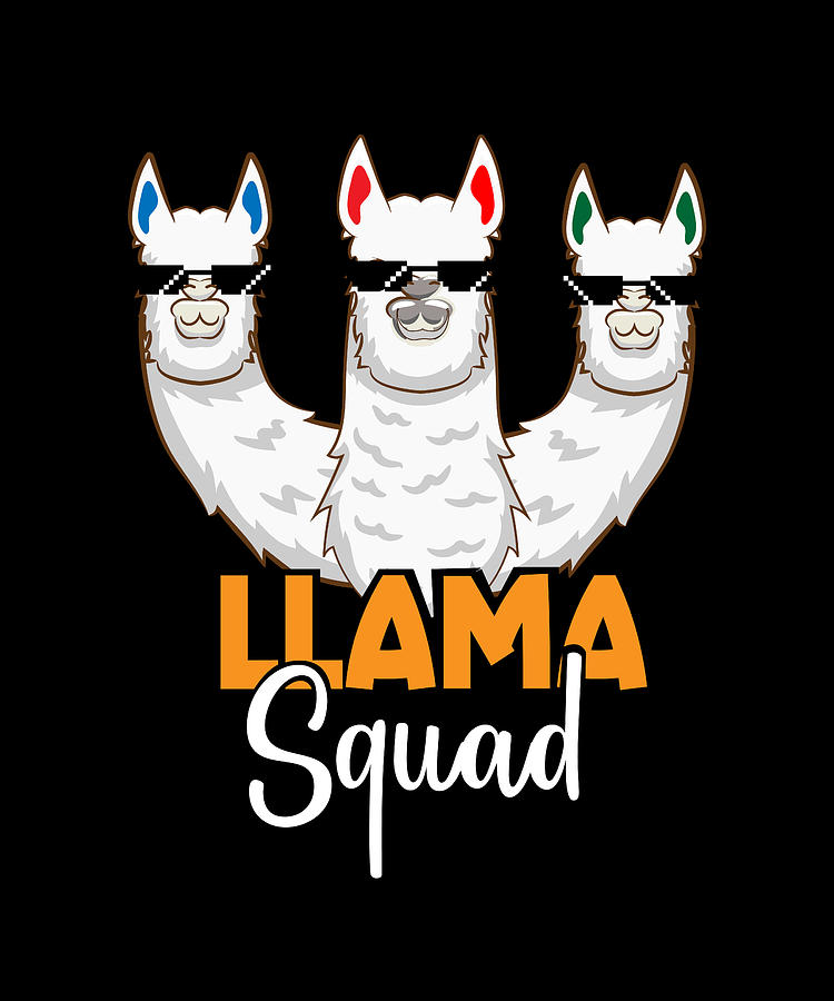 Llama Squad Alpaca Gift Digital Art by Evgenia Halbach - Fine Art America