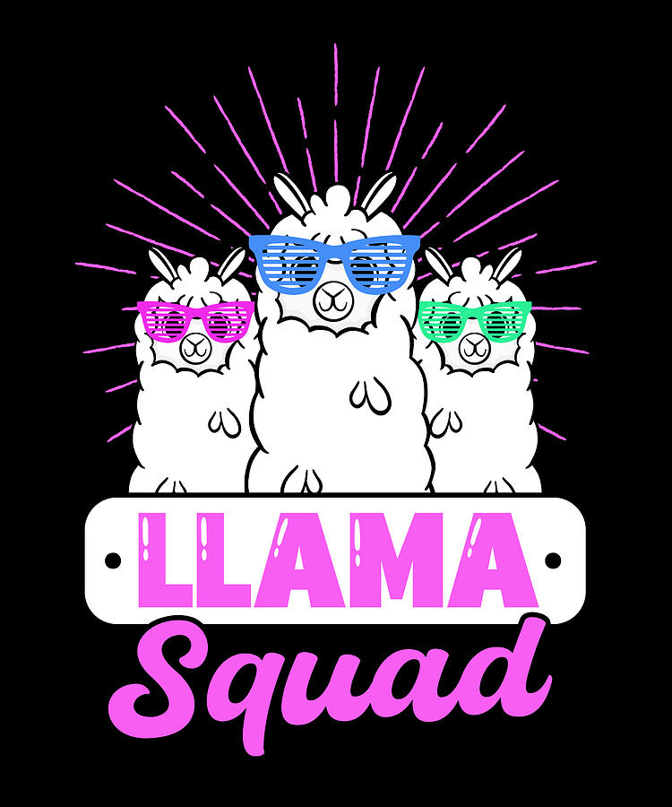 Llama Squad Digital Art by Steven Zimmer - Pixels