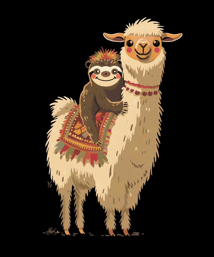 Animal Digital Art - Llama Wool Crafting by Lotus-Leafal