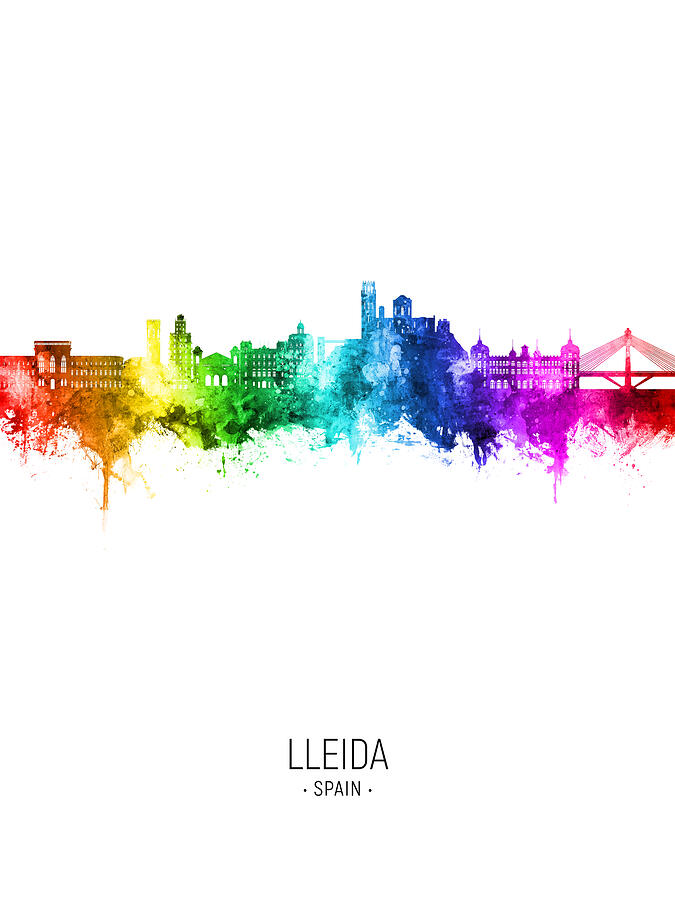 Lleida Spain Skyline #23 Digital Art by Michael Tompsett Lleida Spain Skyline #23 Digital Art by Michael Tompsett