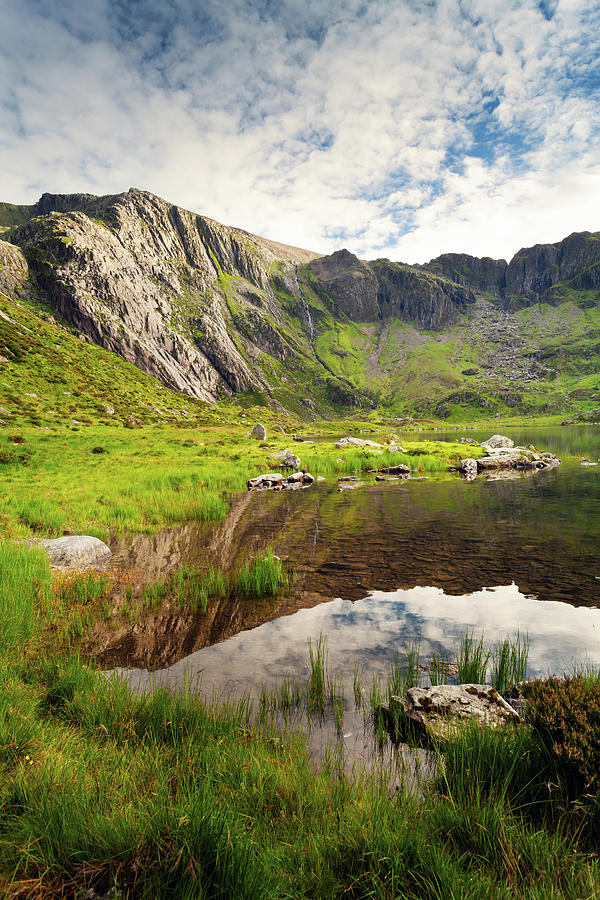 Llyn Idwal and Devils Kitchen, on a sunny summers evening  Photograph by Victoria Ashman