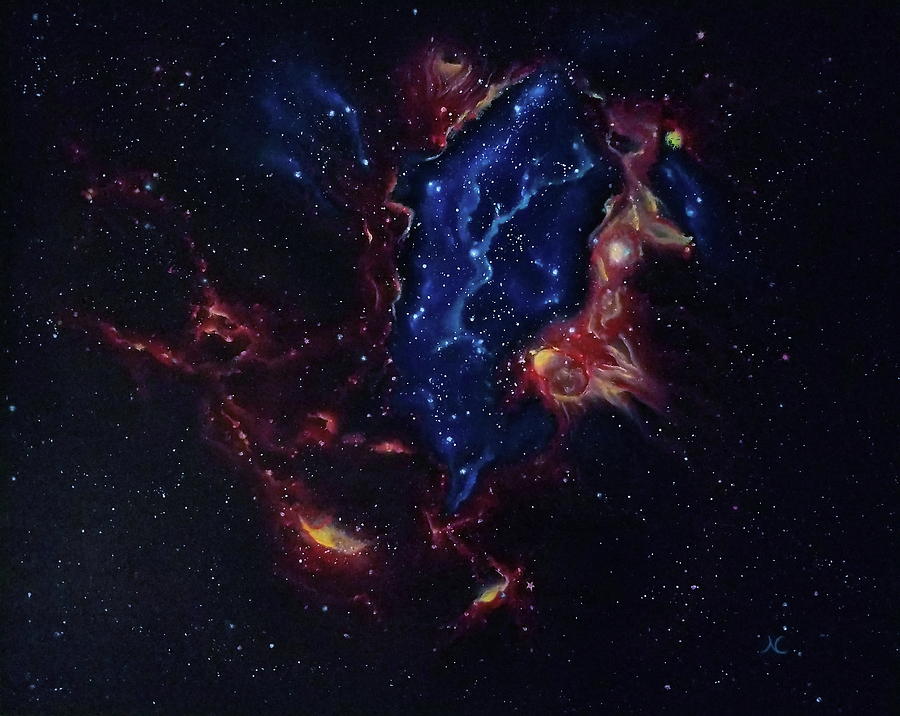 LMC N44 Nebulas Painting by Neslihan Ergul Colley