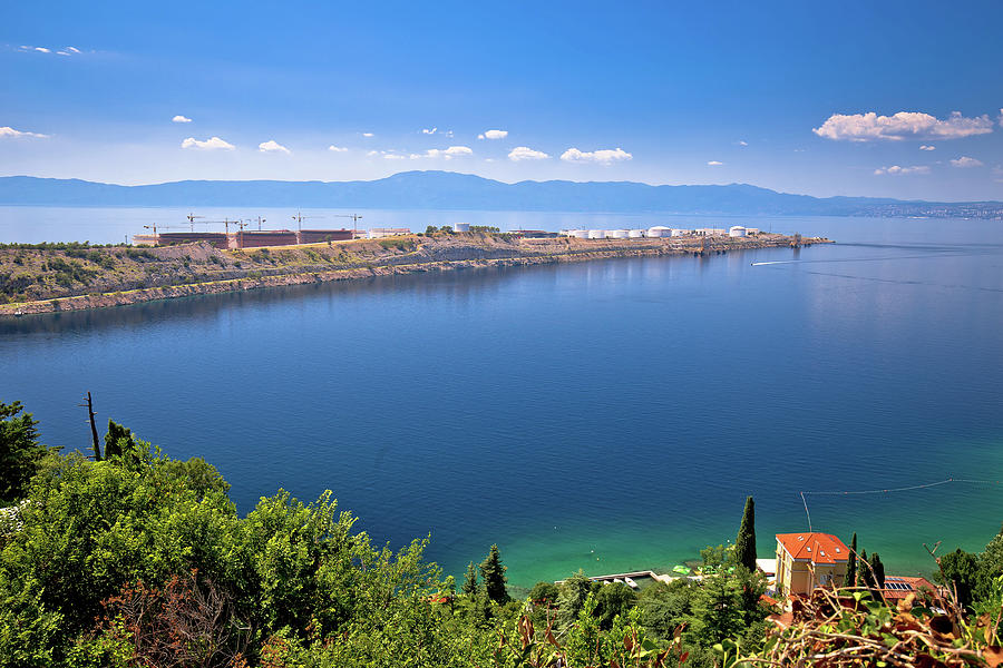 LNG terminal on Krk island and Omisalj Pesja bay view Photograph by Brch Photography