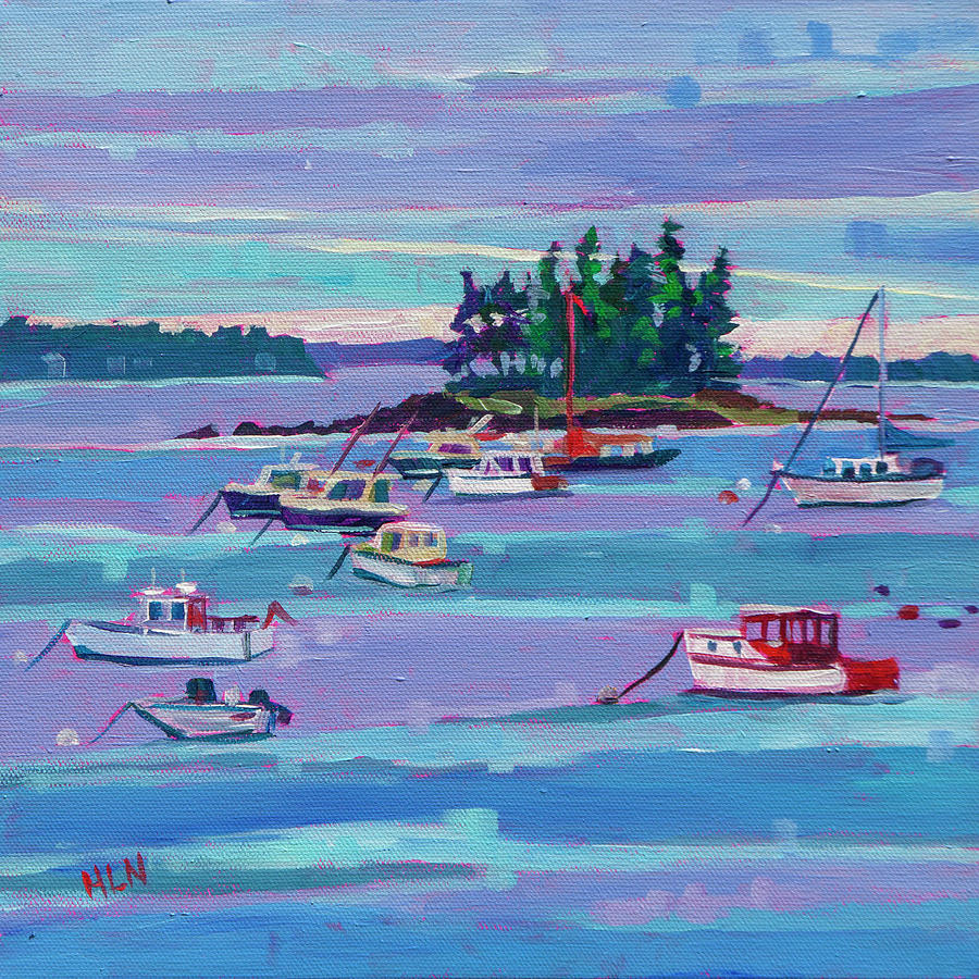 Lobster Boats Acadia Painting by Heather Nagy