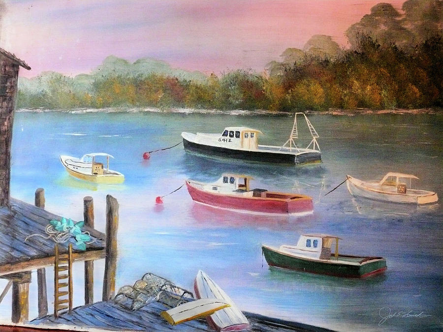 Lobster Boats   Painting by Joel Smith