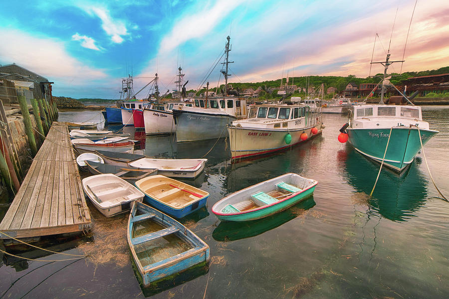 Lobster Boats Photograph - Lobster Boats on the Cove by Joann Vitali