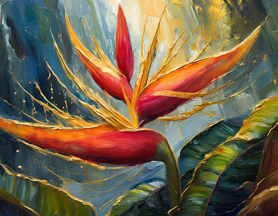 Lobster Claw Heliconia Mixed Media by Susan Rydberg