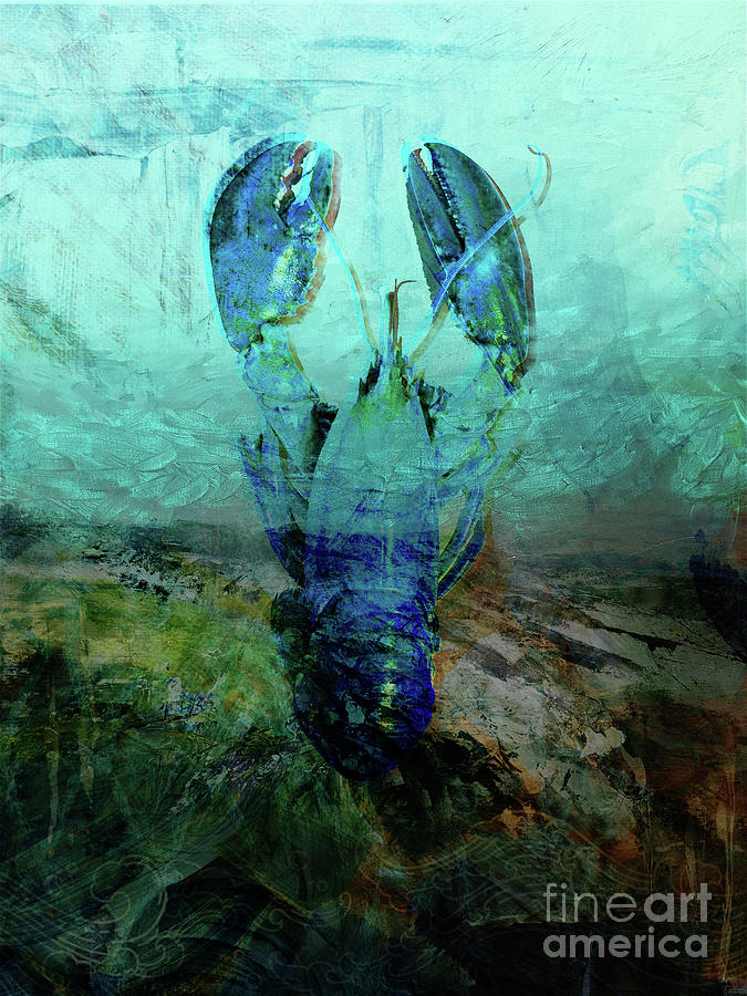 Abstract Painting - Lobster in the Blue by Lee Parent