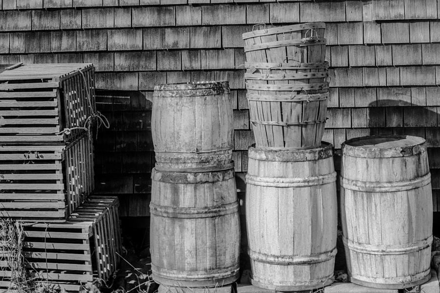 Lobster pots barrels and baskets Photograph by Nautical Chartworks