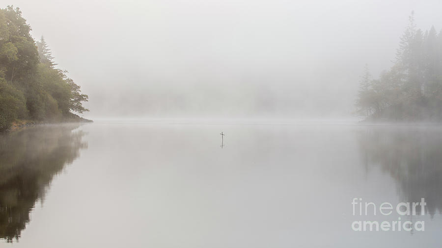 Loch Ard Cross on a Misty Morning Photograph by Maria Gaellman