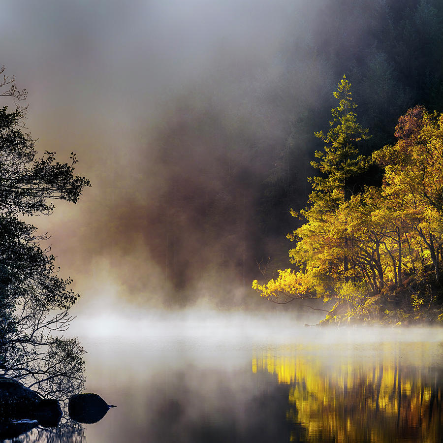 Loch Ard Misty Autumn Photograph by Grant Glendinning