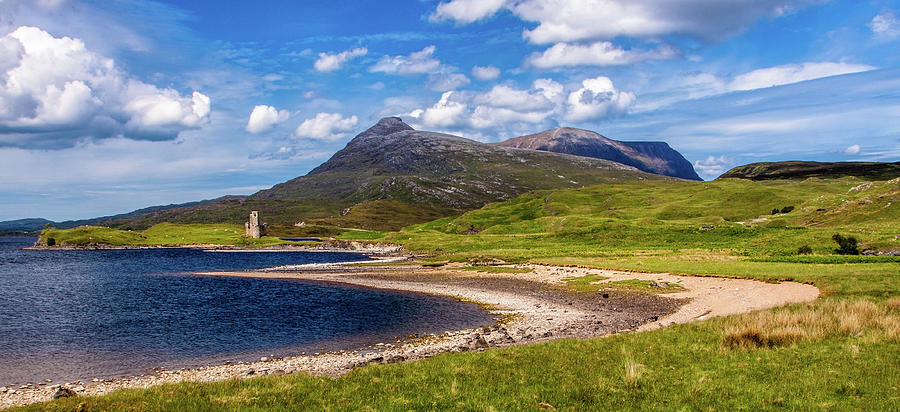 Loch Assynt And Ardvreck Castle Photograph