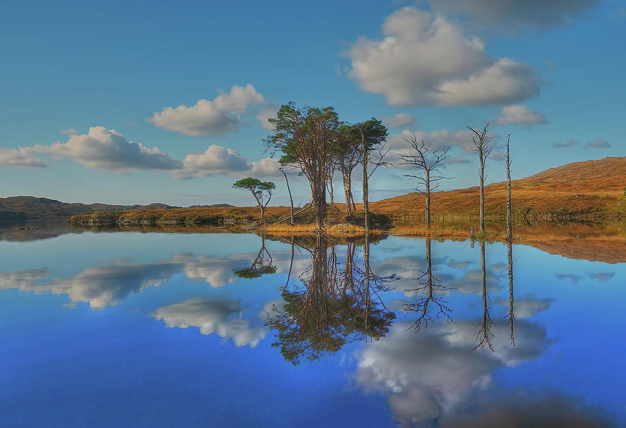 Loch Photograph - Loch Assynt Highland Scotland Autumn Morning Reflection by OBT Imaging Loch Photograph - Loch Assynt Highland Scotland Autumn Morning Reflection by OBT Imaging