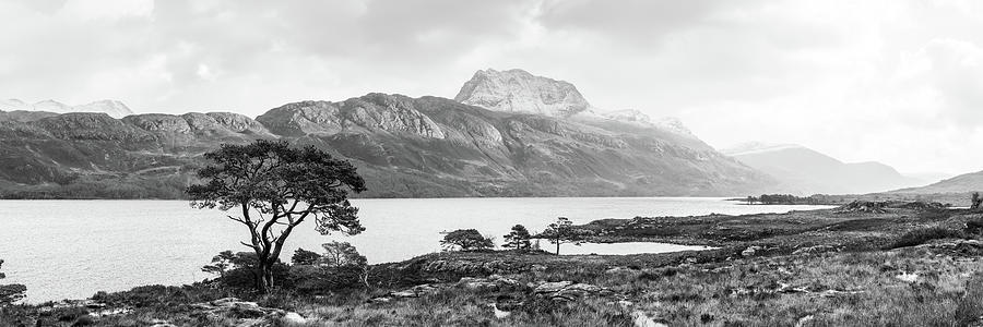 Loch Maree Slioch mountain Wester Ross Highlands scotland Black  Photograph by Sonny Ryse