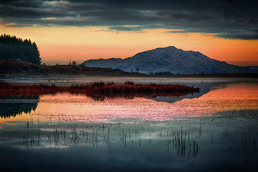 Sunset Photograph - Loch Peallach Sunset, Isle of Mull by Peter OReilly